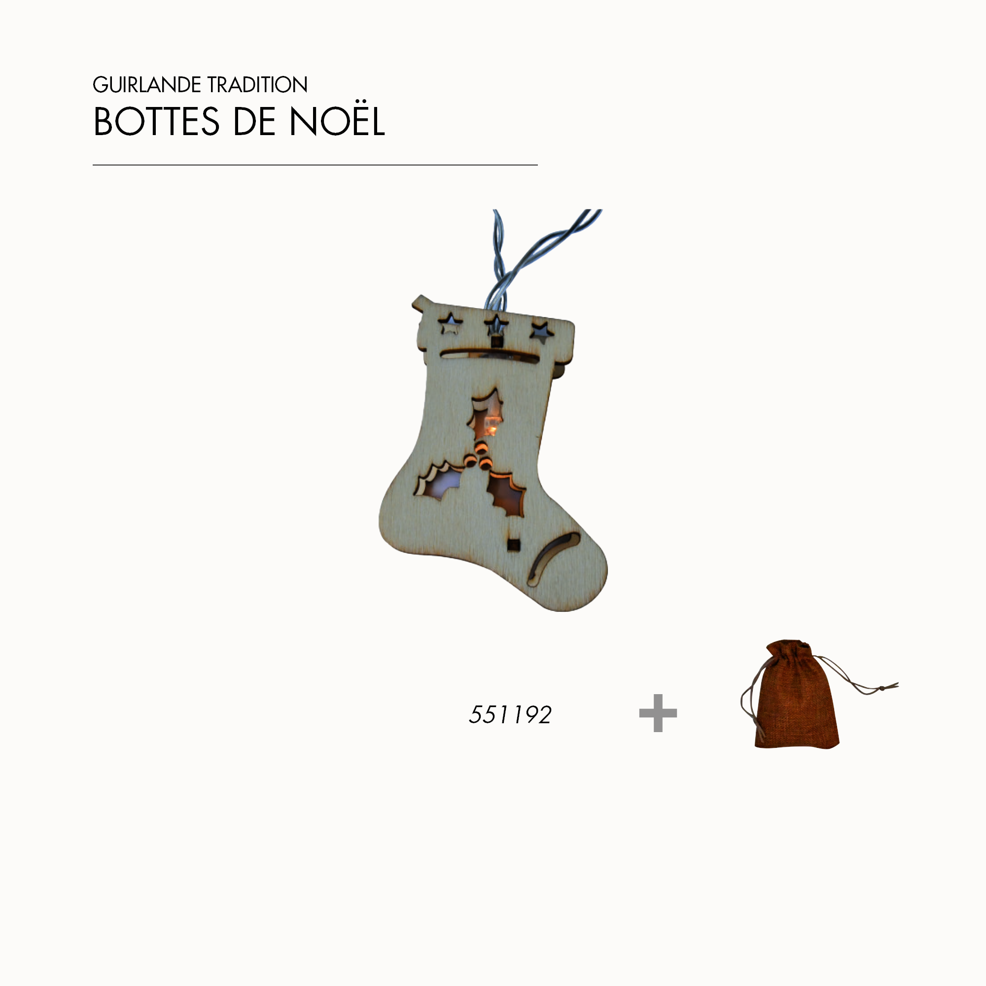 Guirlande tradition lumineuse en bois